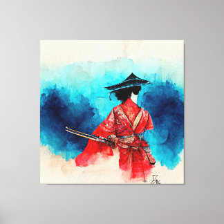 Vintage, Guerreiro Samurai Japonês, Canvas Prolong