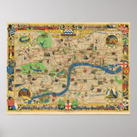 Vintage Guide To London Poster