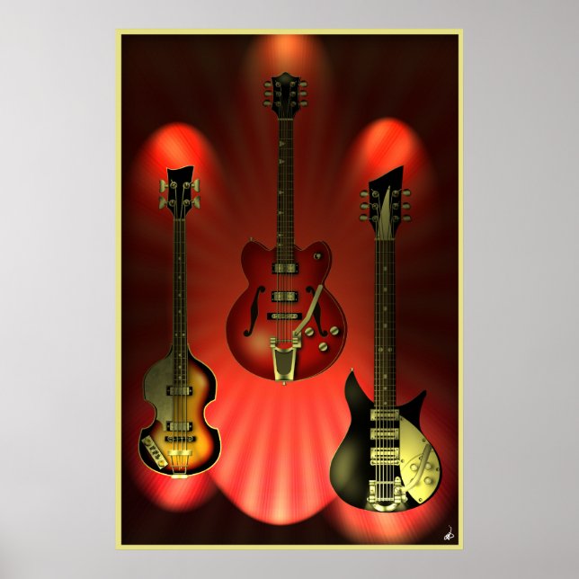 Vintage Guitars Poster (Frente)