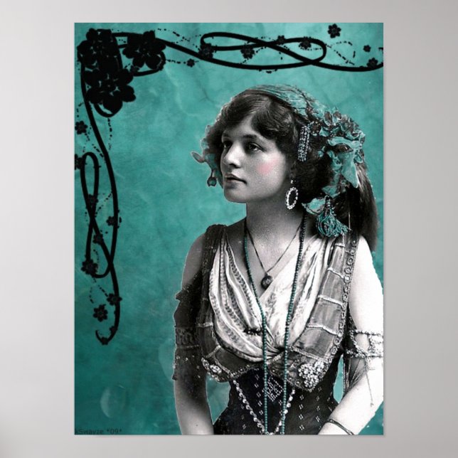 Vintage Gypsy Girl Poster (Frente)