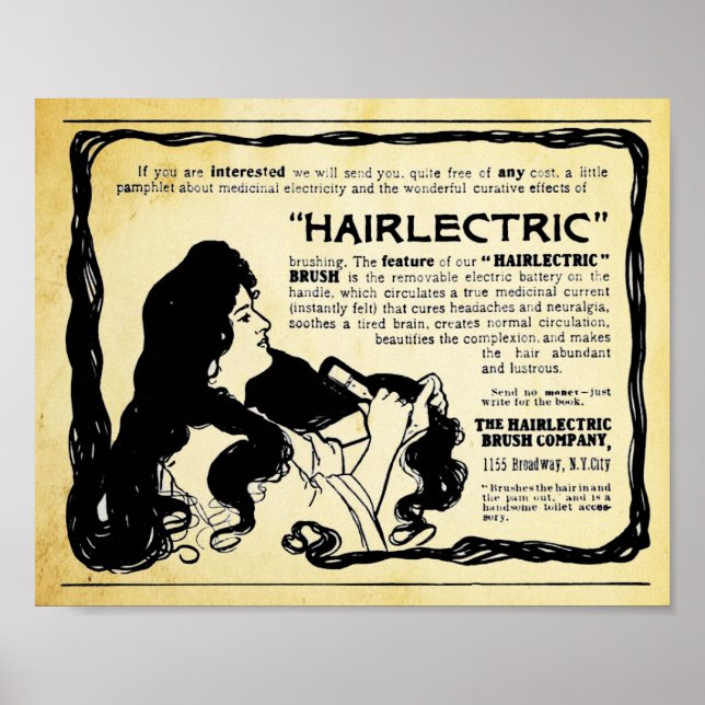 Vintage Hairlectric Hair Brussel Impressão (Frente)