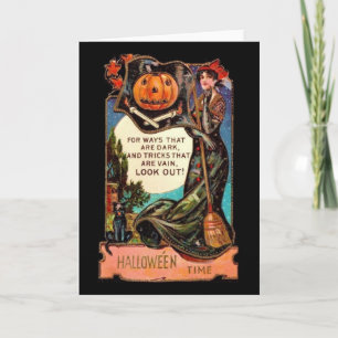 Vintage Hallowe Time Halloween Cartão de Saudação