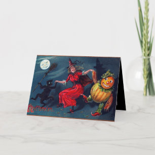 Vintage Halloween adicione cartão de mensagem