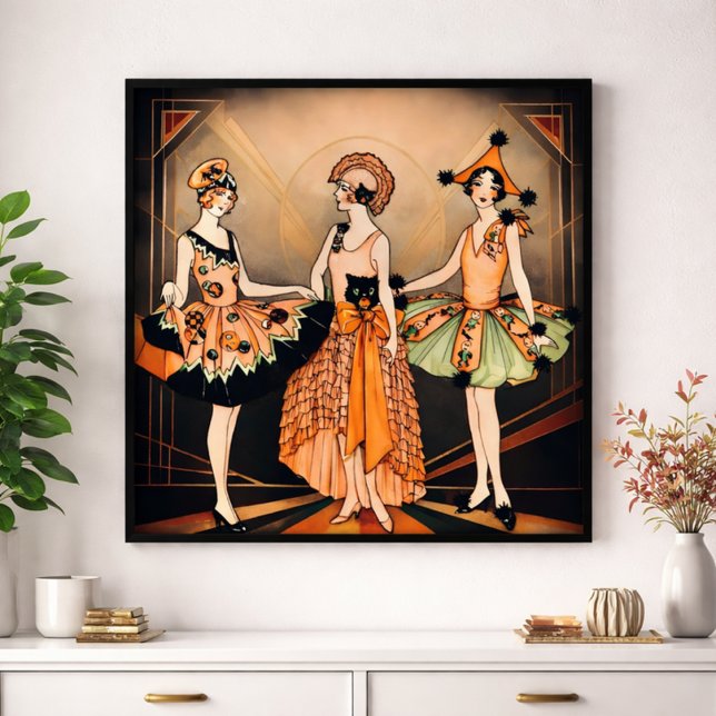 Vintage Halloween Art Deco Flapper Poster | 1920s  (Criador carregado)