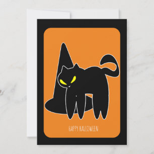 Vintage Halloween Black Cat Witch