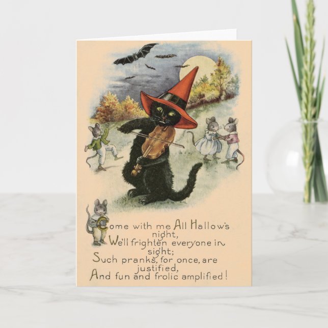 Vintage Halloween Brincadeira - Cartão de Saudação (Frente)