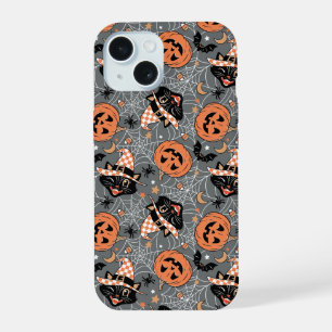 Vintage Halloween Cats e Pumpkins Patterno