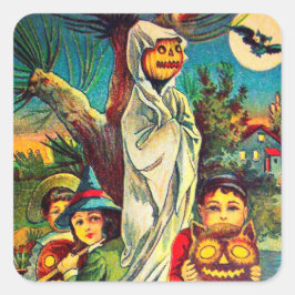 Vintage Halloween Children" abóbora adesivo de Nat