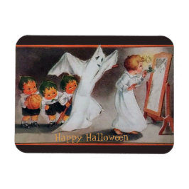 Vintage Halloween Girl com ímã de velas