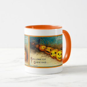 Vintage Halloween Jack o'Lanterna em uma Caneca