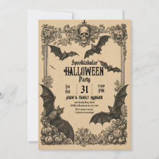 Vintage Halloween - Modelo de Convite