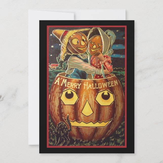 Vintage Halloween Pumpkin Casal (Frente)