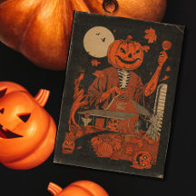 Vintage Halloween Pumpkin Head Fazenda King