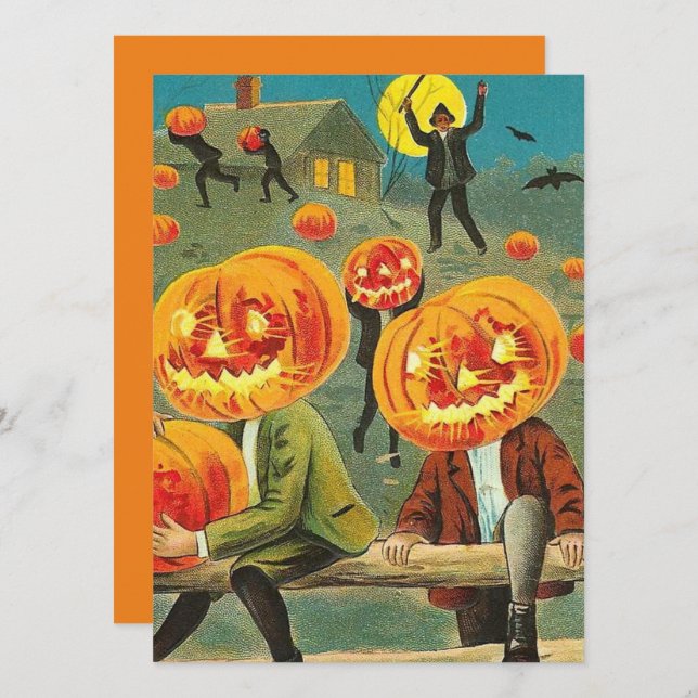 Vintage Halloween Pumpkin Head Theves (Frente/Verso)