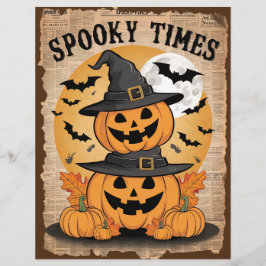 Vintage Halloween Pumpkin Scrapbook Paper