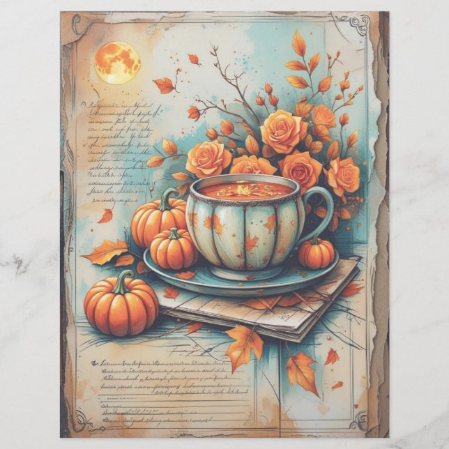 Vintage Halloween Scrapbook Paper (Frente)