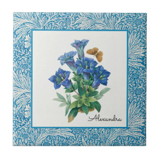 Vintage Hand desenhada Blue Columbine Flower