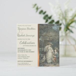 Vintage Happy Casal Weding Convite