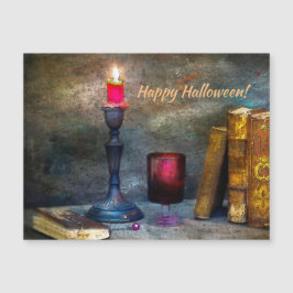 Vintage Happy Halloween Red Candela e Livros Antig