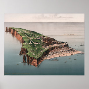 Vintage Helgoland Illustration Poster