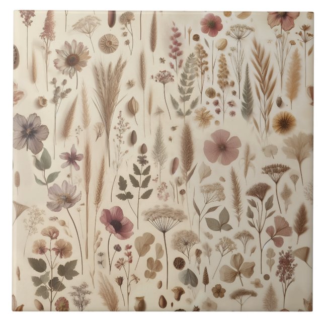 Vintage Herbarium Pressed Flower Botanical (Frente)