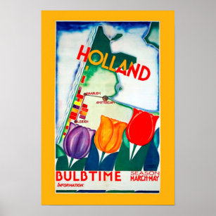 Vintage Holland Bulb Time Poster