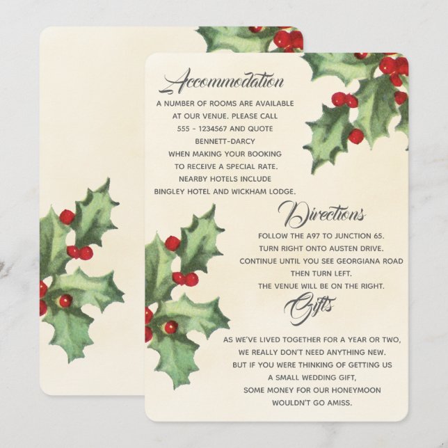 Vintage Holly - Cartão de Informação Adicional (Frente/Verso)