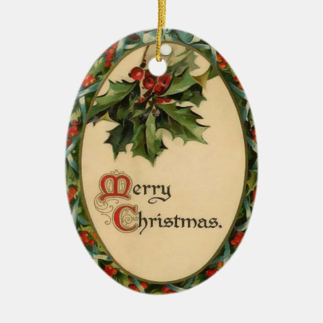 Vintage Holly Enfeites de natal (Frente)