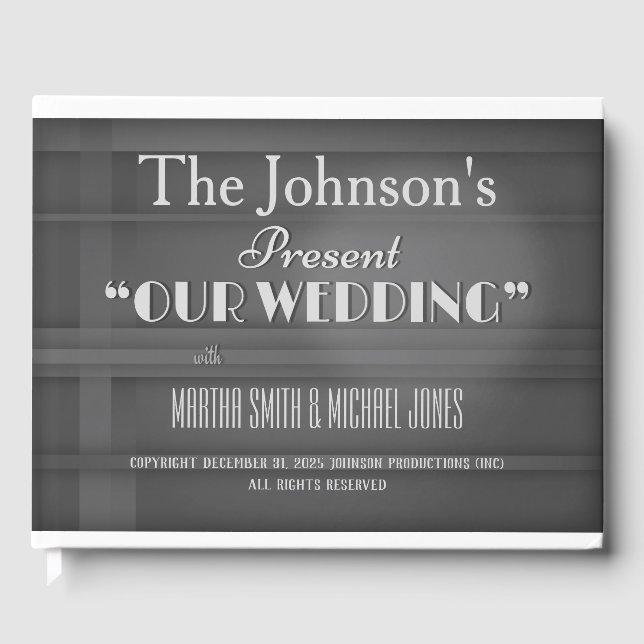 Vintage Hollywood Título do Filme Casamento Livro  (Frente)