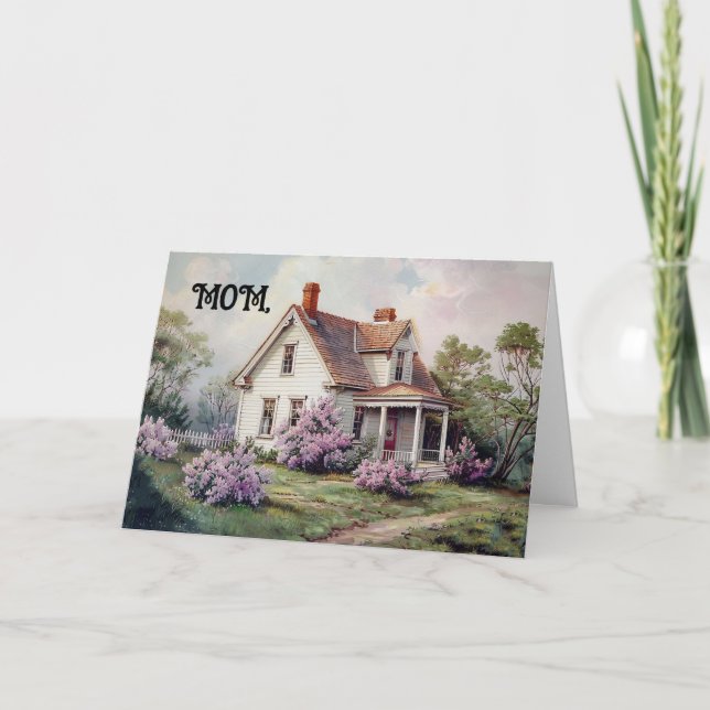 Vintage Home Mãe Aniversário - Cartão de Saudação (Frente)