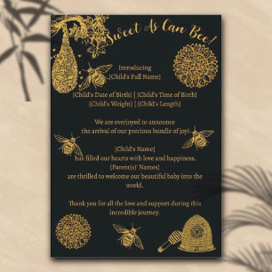 Vintage Honey Bumblebee Black Birth Anúncio