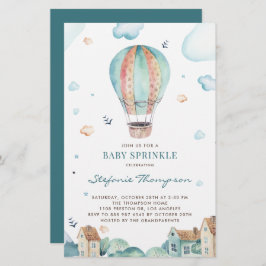 Vintage Hot Air Balloon Boy Sprinkle Invite