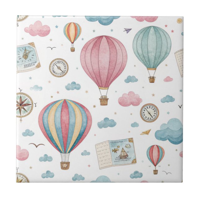 Vintage Hot Air Balloon Pattern (1) (Frente)