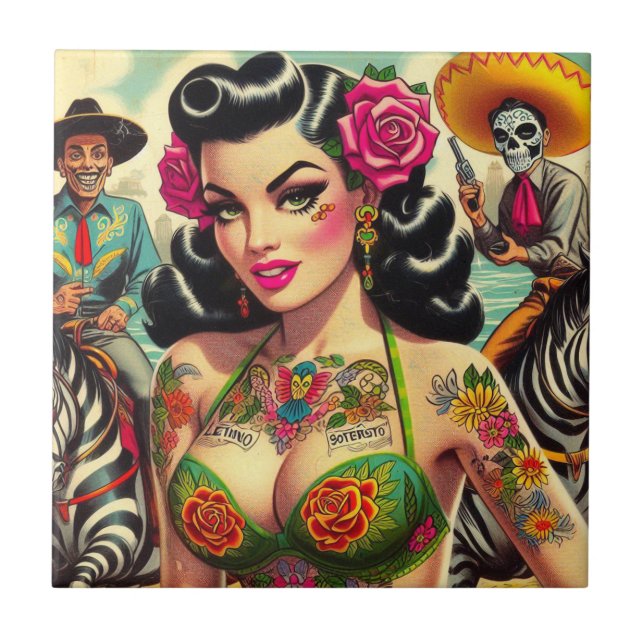 Vintage Hot Tattoo Girl (Frente)