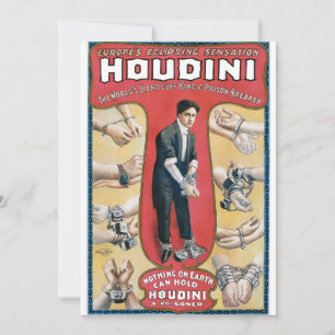 Vintage Houdini Handcuff Poster de Publicidade Kin