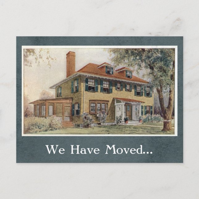 Vintage House Change of Address Postcard Modelo (Frente)