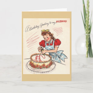 Vintage Husband Birthday - Cartão