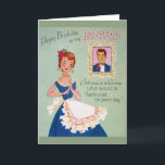 Vintage Husband Birthday - Cartão<br><div class="desc">Cartão de saudação de aniversário retrô/vintage. Mulher adorável com um desejo de aniversário amoroso para seu marido! Feliz aniversário para o meu marido! Só uma vez na vida o Amor caminha nisso,  dizem os poetas!</div>