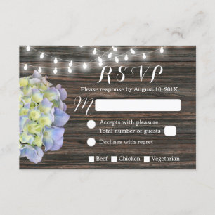 Vintage Hydrangea String Lights Barn Wood RSVP