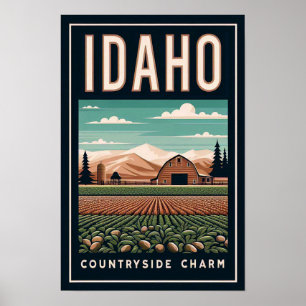 Vintage Idaho Countryside Charm Poster