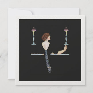 Vintage Illustrage Girl Tocando Piano