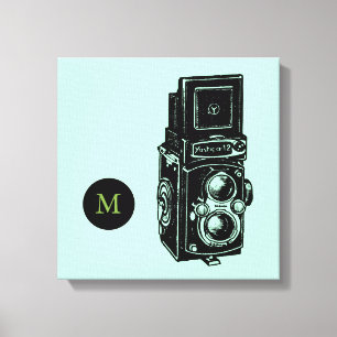 Vintage Illustration Camera 1 Canvas monograma