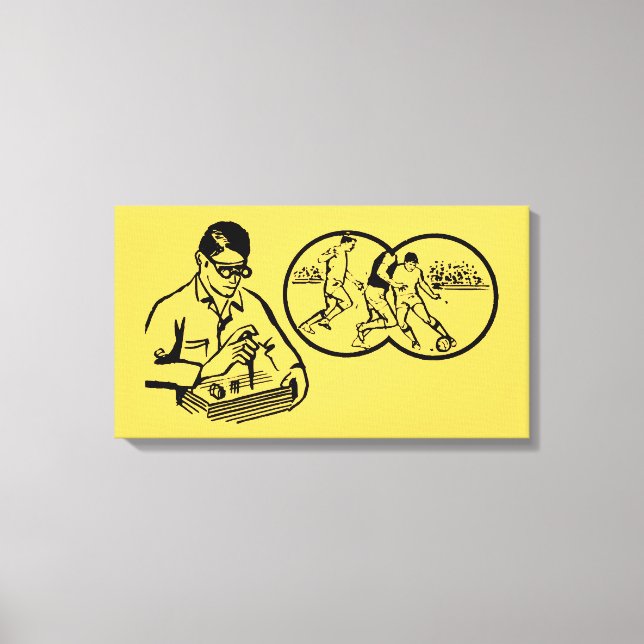 Vintage Illustration Hobby Soccer Canvas (Frente)