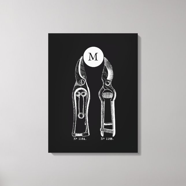 VINTAGE ILLUSTRATION Pruners Monograma B Canvas (Frente)