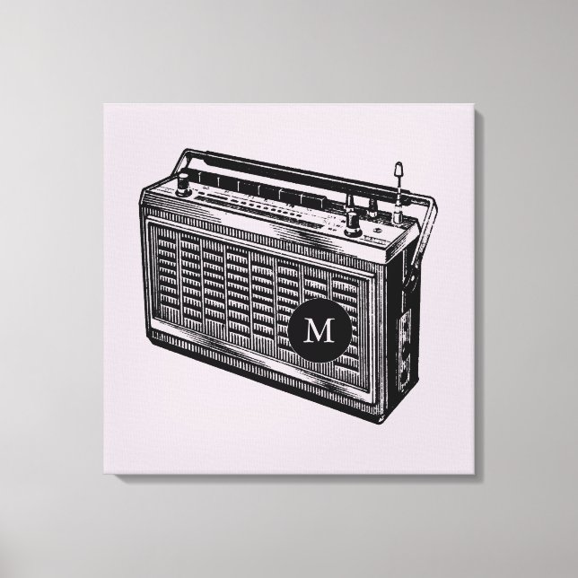 Vintage Illustration Radio Monographic Canvas (Frente)
