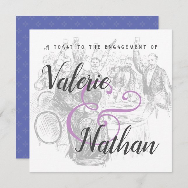 Vintage Illustration Save the Date Modelo (Frente/Verso)