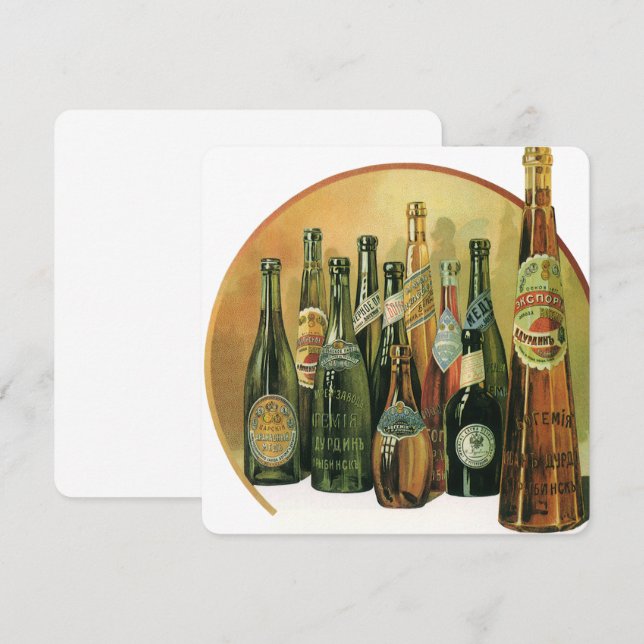 Vintage Importated Beer Botles Convite (Frente/Verso)