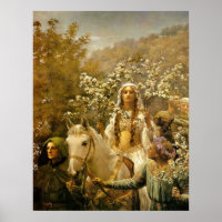 Vintage - Impressão de Arte de Horto Lady Garden,