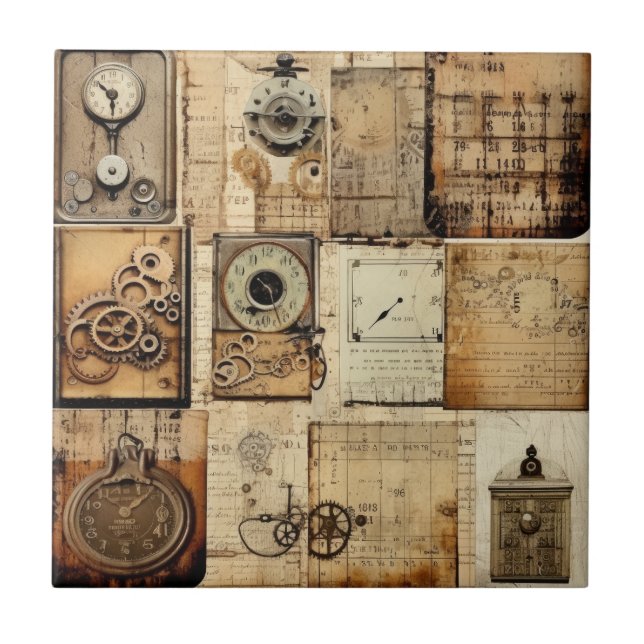 Vintage Industrial Grunge Azulejo (Frente)