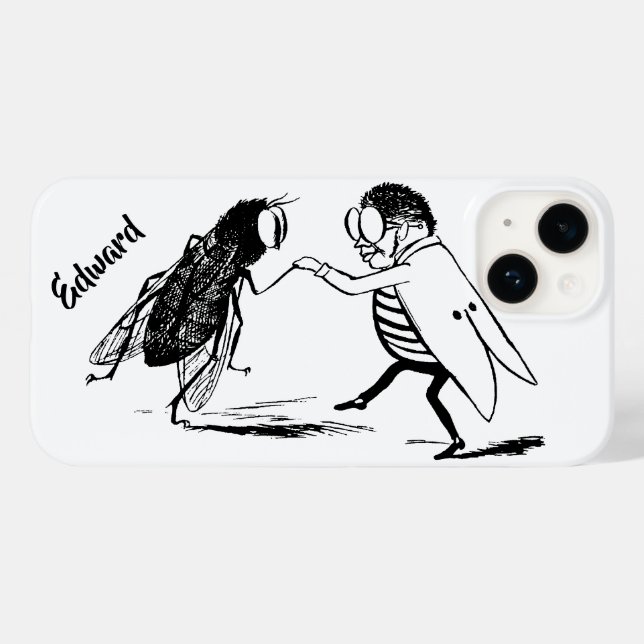 Vintage Insetos Dançando; Mosca Azul (Verso (horizontal))